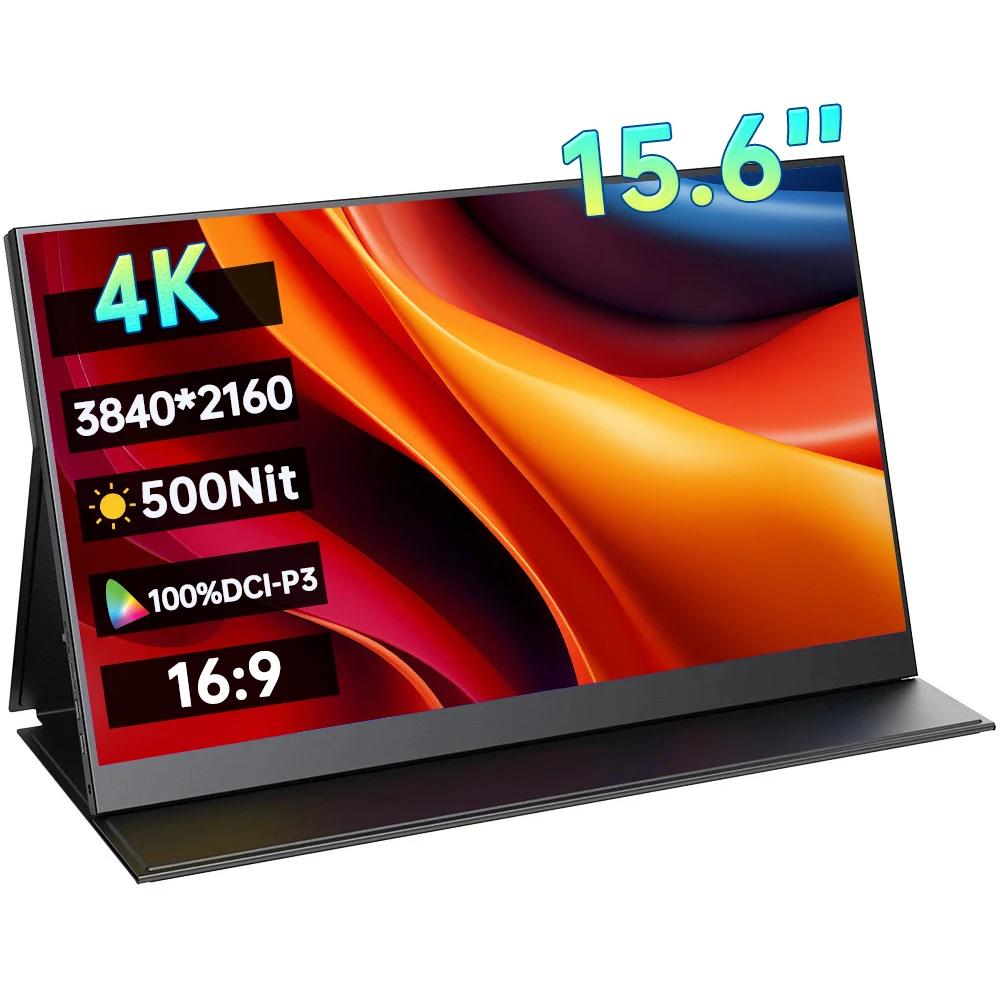 PC XBox PS5 ġ  ÷, 15.6 ġ 4K ޴ , 3840x2160P 100% DCI-P3, 500Nit 16:9 HDR 1MS FreeSync IPS ũ
